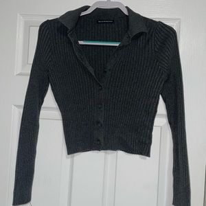 Brandy Melville Grey Collared Sweater